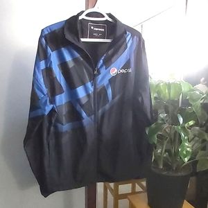 EUC vintage PepsiCo Pepsi black blue light track jacket unisex small